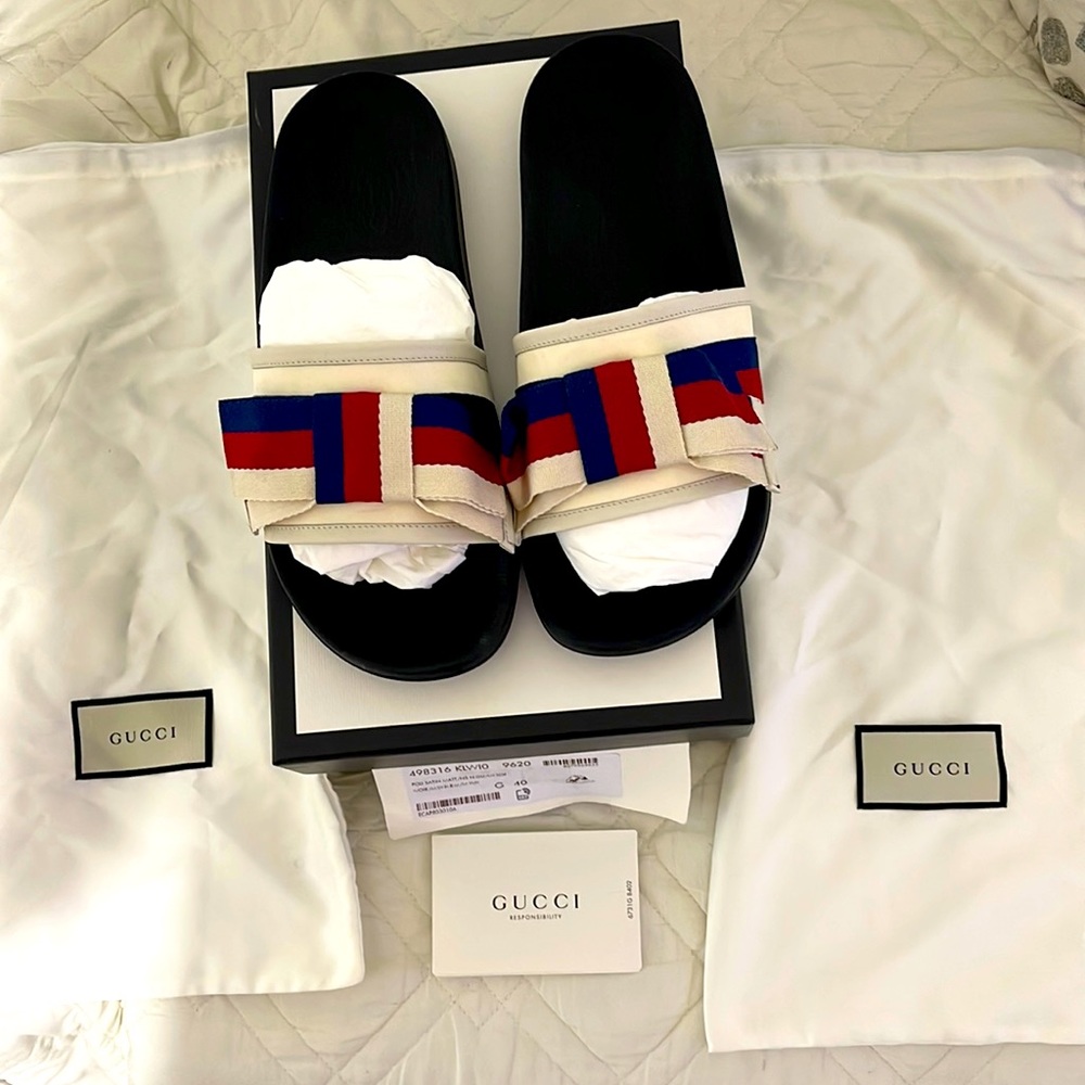 Authentic Gucci Bow Slides US size 9
